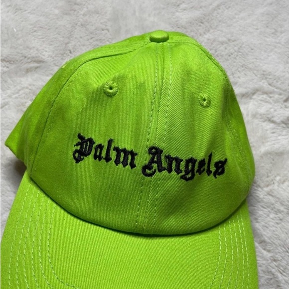 Palm Angels Men's Lime Logo-embroidered Neon
Twill Baseball Hat - Picture 3 of 6